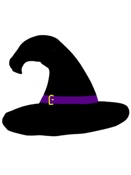 Witch black hat vector illustration