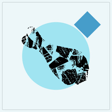 Distressed boot print of a sneaker sole tread, a rubber footprint in grunge stencil style over a pale blue circle. Forensic tracks like this help identify footwear at scenes.