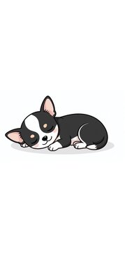 Illustrasi seekor anak anjing chihuahua dengan latar belakang putih