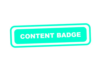 Fototapeta premium Modern turquoise content badge with clean outline design illustration