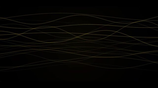 Golden Frequency Black and Gold Procedural Sine Waves Motion Background