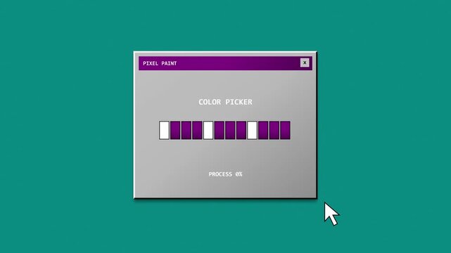 Pixel paint program drawing on retro canvas animation loop