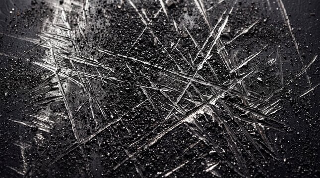 Heavily Scratched Black Grunge Texture Background