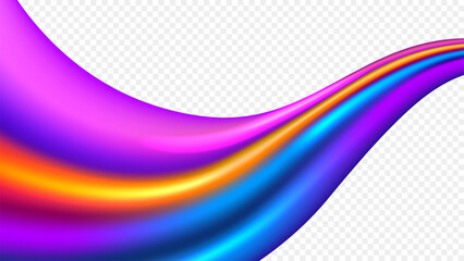 Obraz premium Colorful Abstract Gradient Wave on Transparent Background, PNG Ready, Vector Illustration