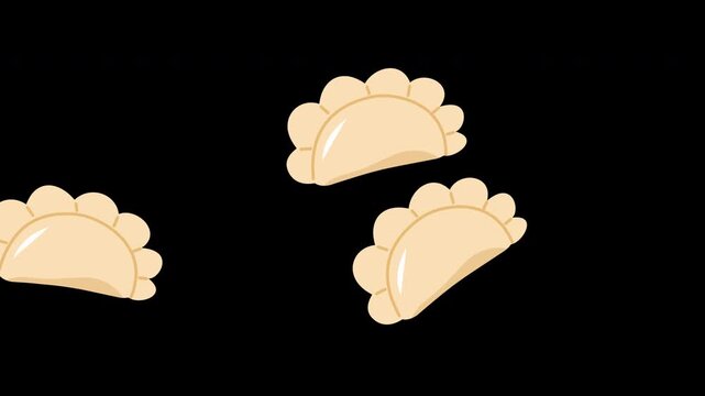 mandu dumpling korean food illustration