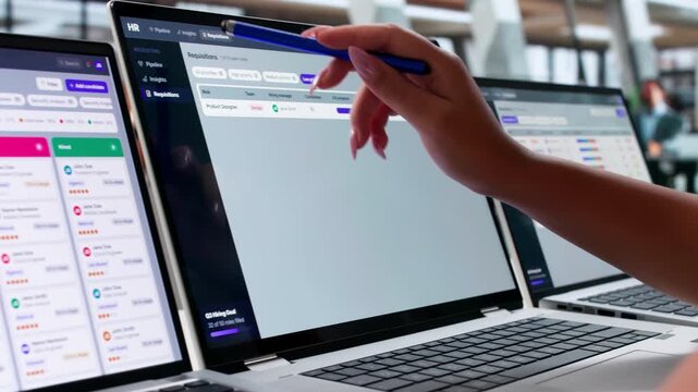 Human Resources Manager Reviews Candidate Profiles