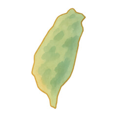 Obraz premium PNG Watercolor map of Taiwan