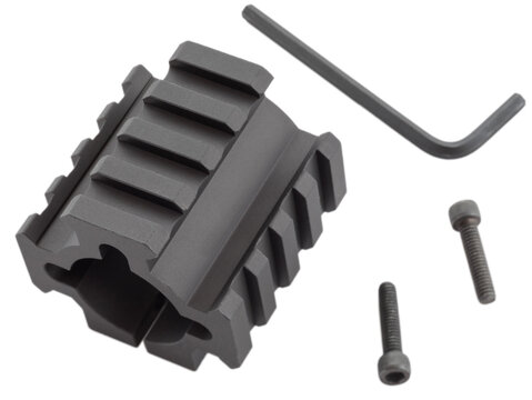 Kit designed to add rails on a shotgun for accessories