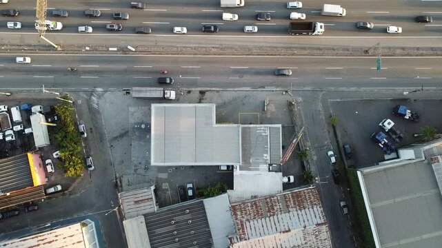 Aerial view of Marginal Tiet&ecirc; in S&atilde;o Paulo, Brazil
