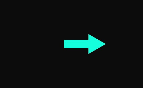 Looped animation of arrows on a transparent background. Animated arrow pointing down on black background.