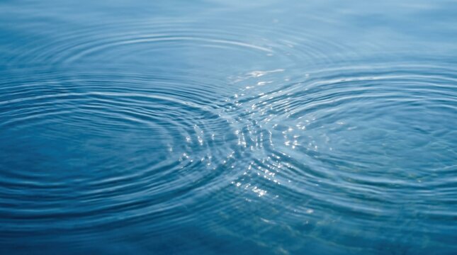 Close-up of Ripples on the Surface of Blue Water.