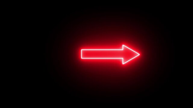 4K abstract blue neon arrow loading icon and uploading animation. Abstract glowing neon directional arrow loading icon animation Arrow-shaped neon sign
