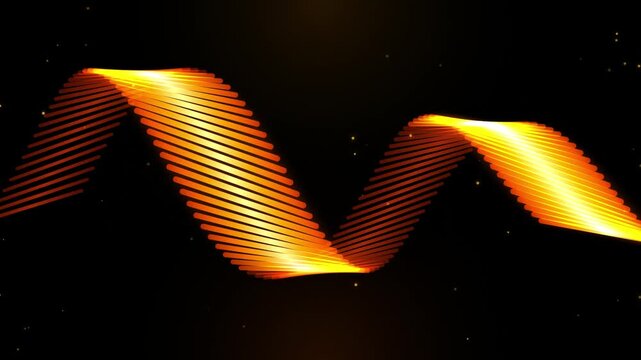 Abstract golden wave background with glowing lines