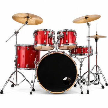 Red drum set isolated on transparent background