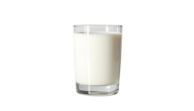 a glass of milk, isolated on transparent background, PNG
