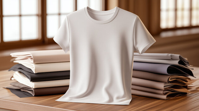 Blank White T-Shirt Mockup Template Featuring Minimalist Apparel Design for Professional Branding