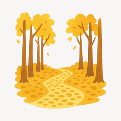 Obraz premium Whimsical autumn forest illustration