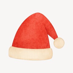 Fototapeta na wymiar Festive red Santa hat illustration.