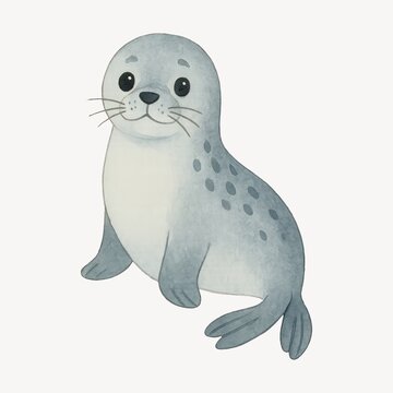 Cute seal illustration for children.