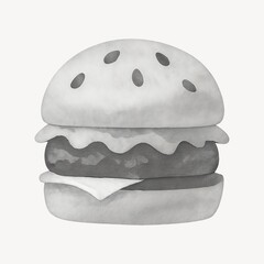 Fototapeta na wymiar Monochrome burger illustration art.