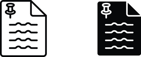 Fototapeta premium Paper note document with pushpin icon vector illustration