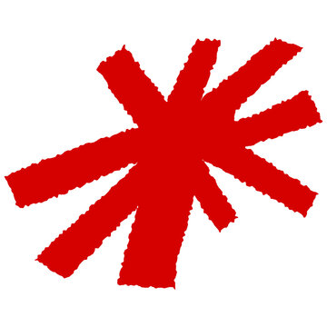 Red Distressed Asterisk Starburst Graphic Shape