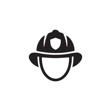 Firefighter Helmet Solid Black Single Icon