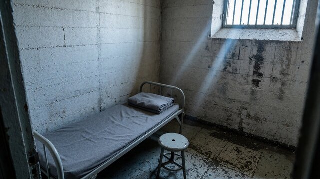 Desolate Prison Cell Interior