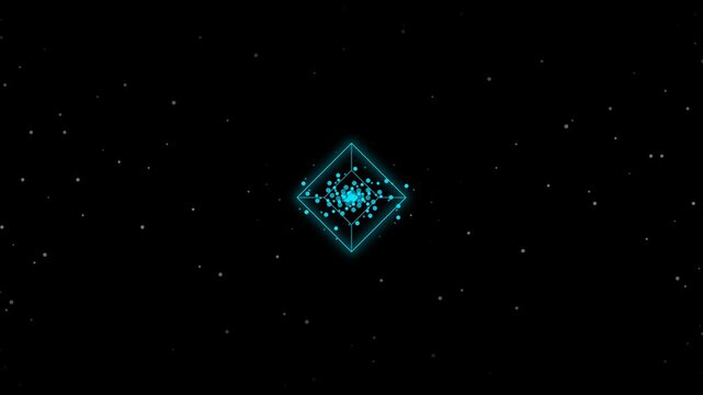 Quantum AI Tesseract Wireframe Loop