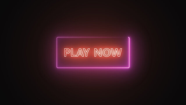 Glowing play now sign invites exciting gaming and media actions. Bright play now sign drives interactive user engagement. Modern play now sign graphic for online fun.