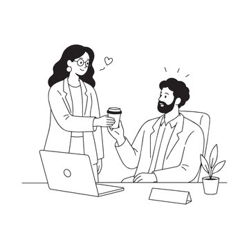 A versatile collection of hand-drawn office illustrations featuring coworkers, meetings, remote work, productivity, teamwork, AI, coffee breaks, deadlines and everyday workplace moments.