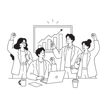 A versatile collection of hand-drawn office illustrations featuring coworkers, meetings, remote work, productivity, teamwork, AI, coffee breaks, deadlines and everyday workplace moments.