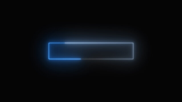 Glowing neon border frame creates futuristic rectangular banner. Vibrant neon border frame highlights digital titles. Sleek neon border frame for modern video promo.