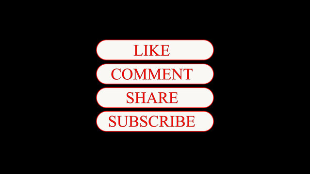 Social media buttons invite audiences to like comment and subscribe. Dynamic social media buttons increase channel growth. Modern social media buttons for video.