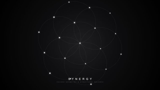 Futuristic digital network configuration displays glowing geometric nodes connected across dark space, creating an intricate technological pattern that represents modern connectivity and global