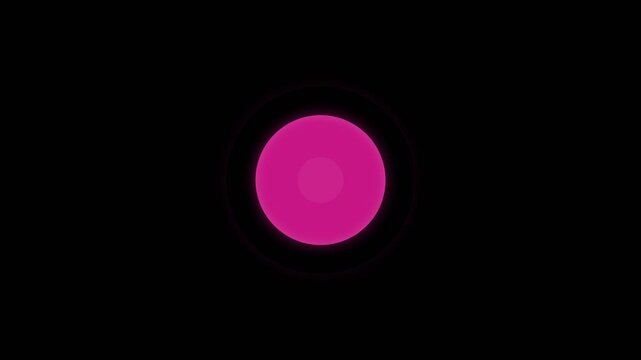A vibrant magenta circle glowing against a solid deep black background