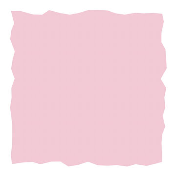 Pink graph paper sheet with torn edges isolated on a white background