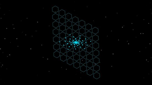 Holographic Teal Hex Grid Matrix Loop