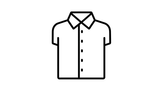 Minimalist shirt icon for fashion retail and clothing store web design interface elements.