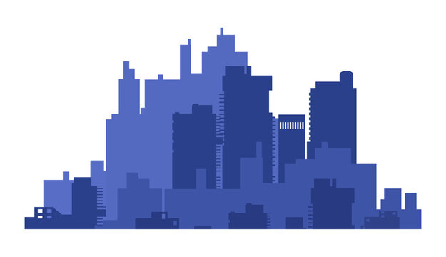 City skyline outline minimalist urban architecture drawing