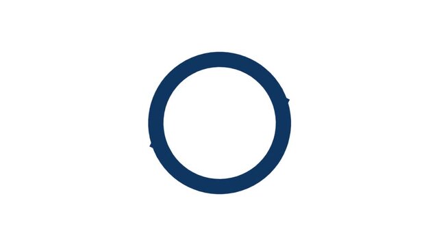 Minimalist dark blue loading circle spinning on white background, animated progress ring for interface design