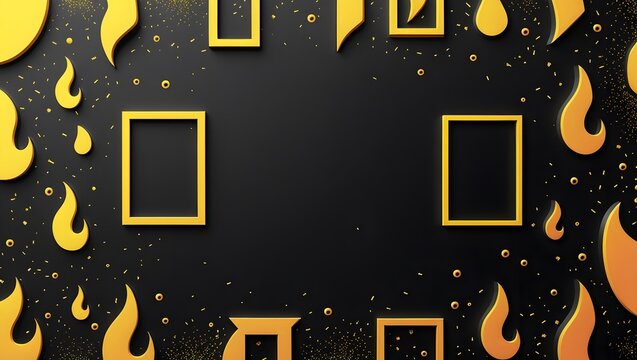 Seamless Geometric Automotive Mat Design with Golden Flame Shapes