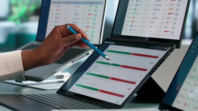 Procurement Manager Reviews Vendor Data