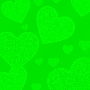 Glowing glitter neon green hearts pattern light gradient background heart texture wallpaper