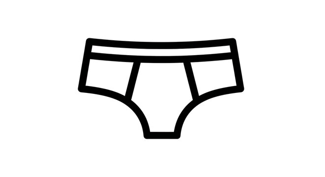 Minimalist black and white men underwear icon vector illustration for fashion design.