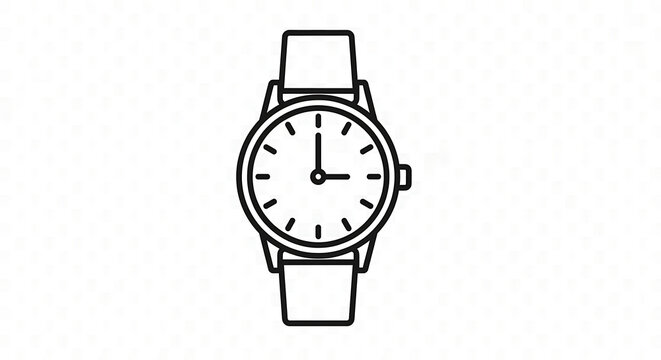 Minimalist wristwatch icon illustration for time management and business schedule concepts