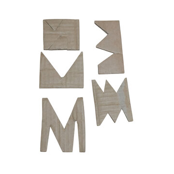 Black background, with white paper, cutout letters spelling, "vim white letters typography paper cutout