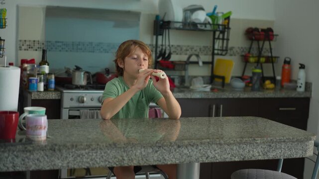 A little boy learns to play the flute at home, practicing with focus and enthusiasm in a cozy, warm setting. A charming scene of early musical exploration, creativity, and childhood growth.