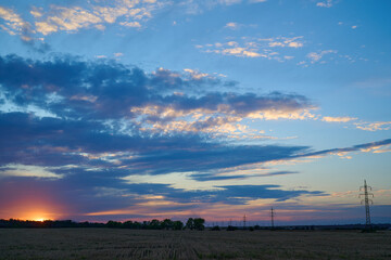 Obraz premium beautiful sky over the field