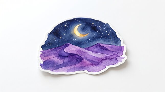 A whimsical night-themed sticker collection blending dreamy darkness, glowing accents, and celestial charm.